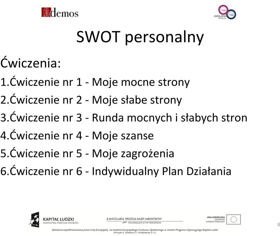 Ćwiczenie nr 3 -Runda mocnych i słabych stron 4.