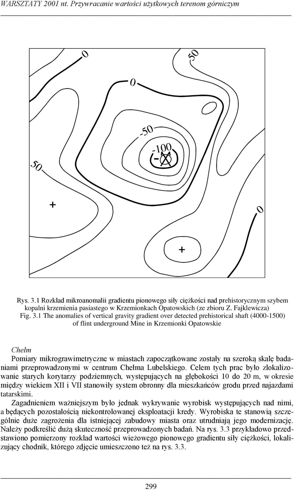 1 The anomalies of vertical gravity gradient over detected prehistorical shaft (4000-1500) of flint underground Mine in Krzemionki Opatowskie Chełm Pomiary mikrograwimetryczne w miastach