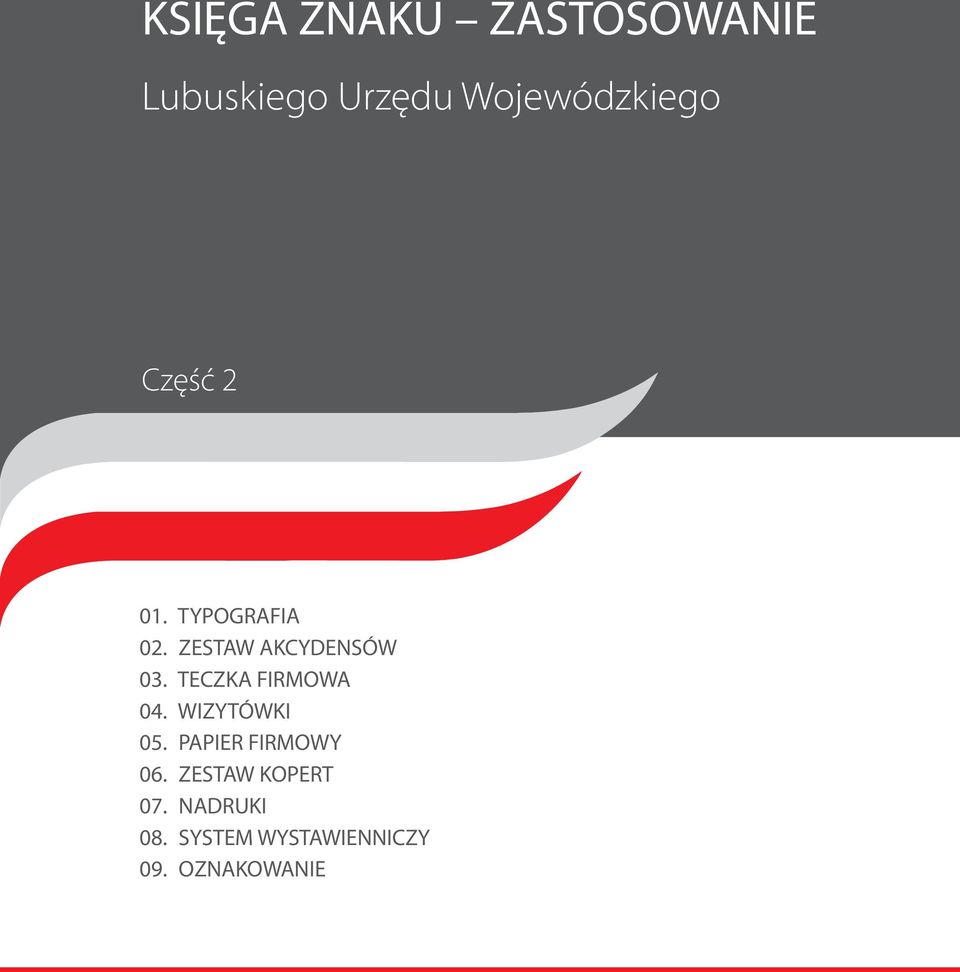 ZESTAW AKCYDENSÓW 03. TECZKA FIRMOWA 04. WIZYTÓWKI 05.