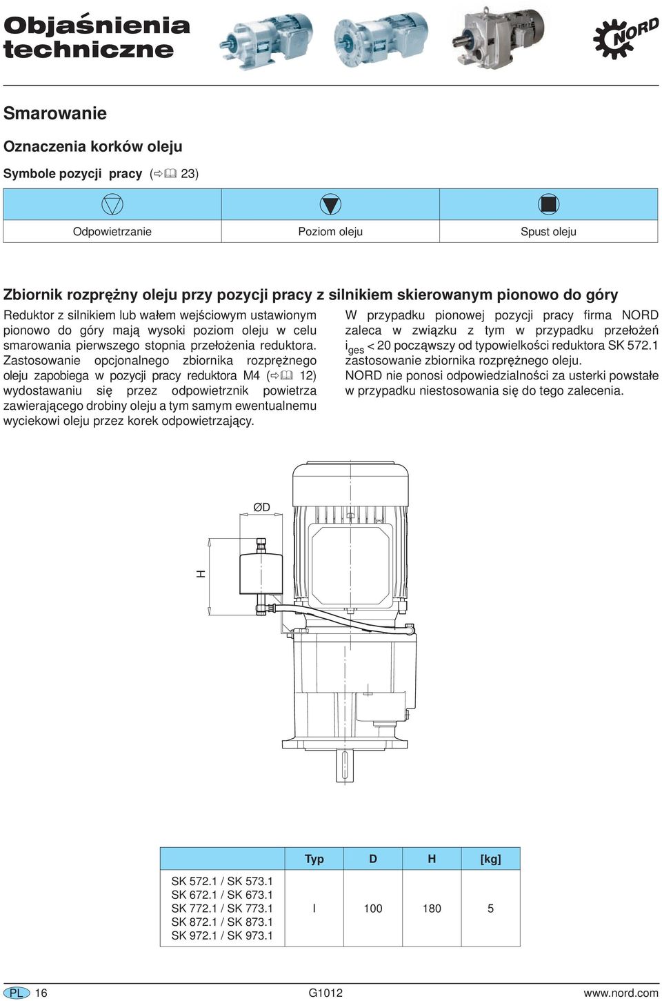 Zastosowanie opcjonalnego zbiornika rozprężnego oleju zapobiega w pozycji pracy reduktora M4 ( 12) wydostawaniu się przez odpowietrznik powietrza zawierającego drobiny oleju a tym samym ewentualnemu