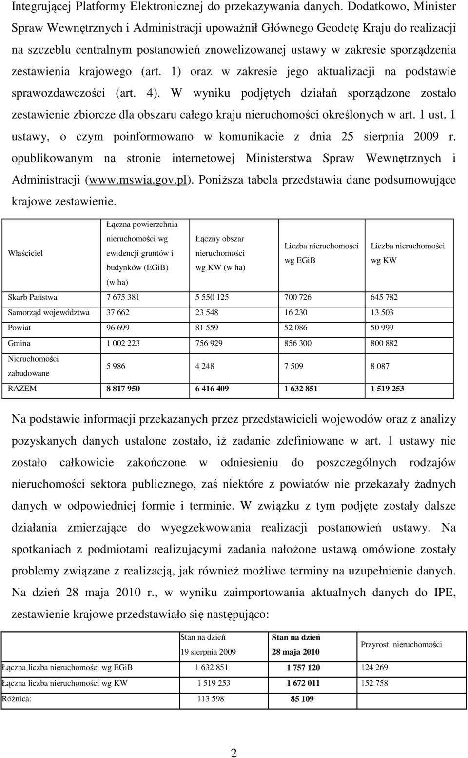 krajowego (art. 1) oraz w zakresie jego aktualizacji na podstawie sprawozdawczości (art. 4).