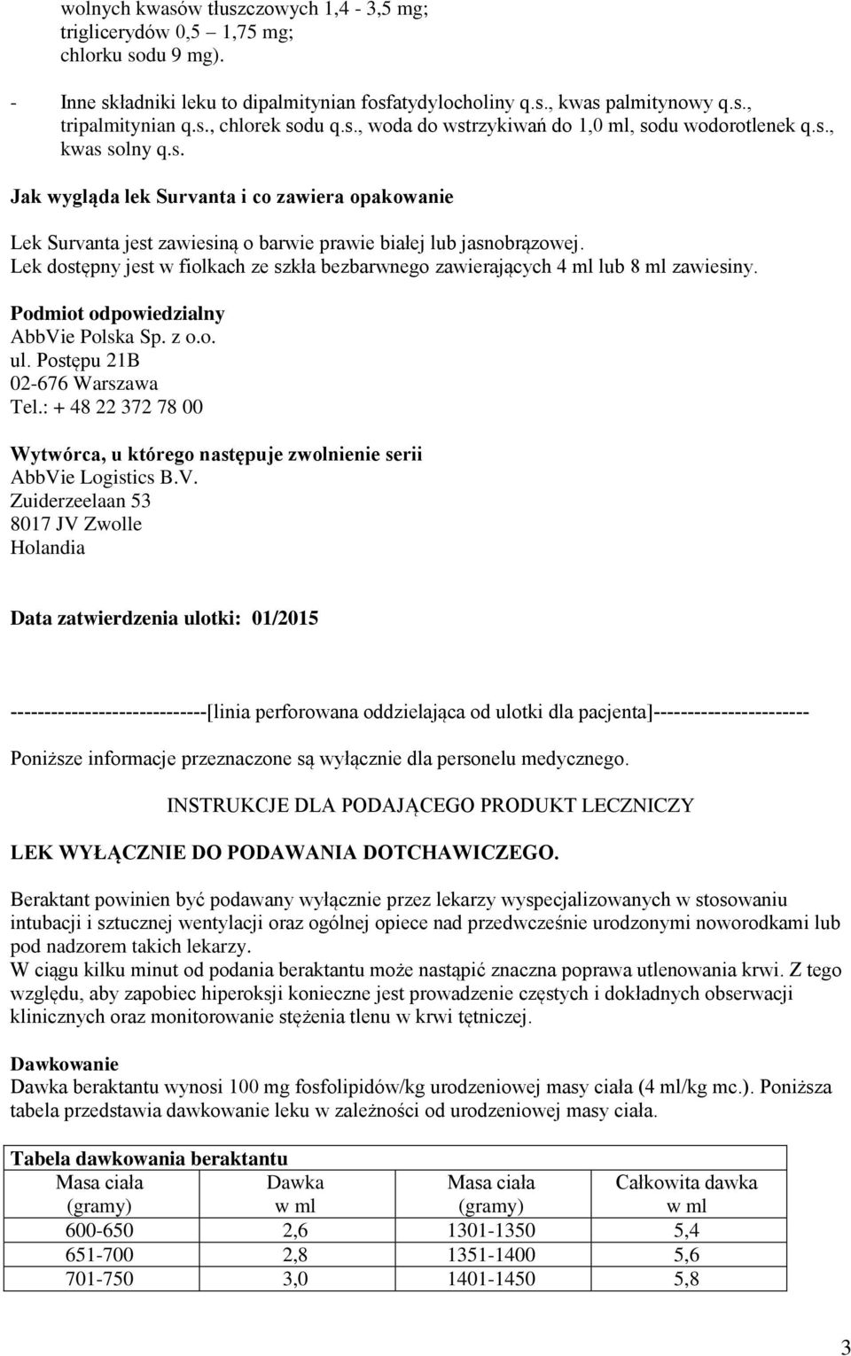 Lek dostępny jest w fiolkach ze szkła bezbarwnego zawierających 4 ml lub 8 ml zawiesiny. Podmiot odpowiedzialny AbbVie Polska Sp. z o.o. ul. Postępu 21B 02-676 Warszawa Tel.