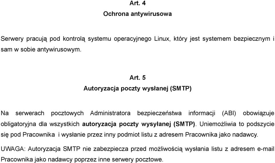 wszystkich autoryzacja poczty wysyłanej (SMTP).