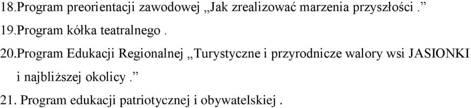 Program Edukacji Regionalnej Turystyczne i przyrodnicze walory