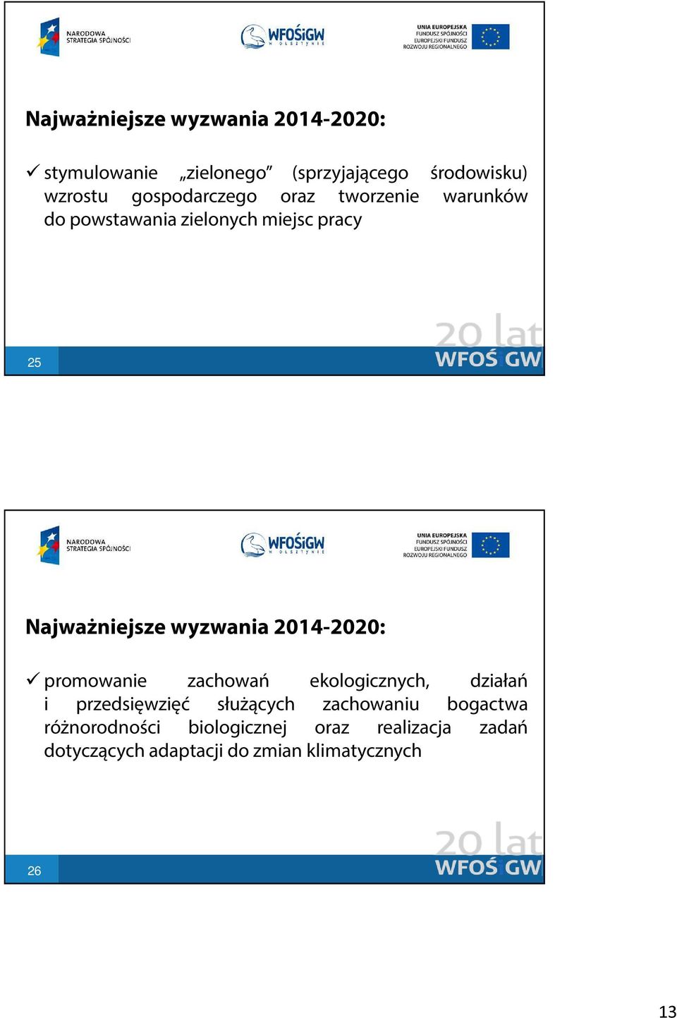 wyzwania 2014-2020: promowanie zachowań ekologicznych, działań i przedsięwzięć służących