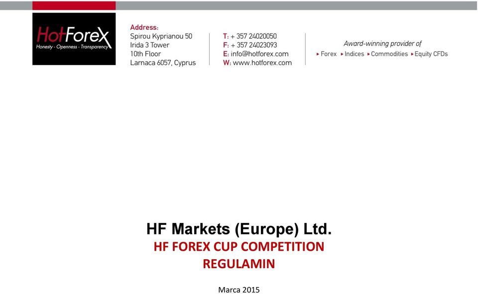 HF FOREX CUP