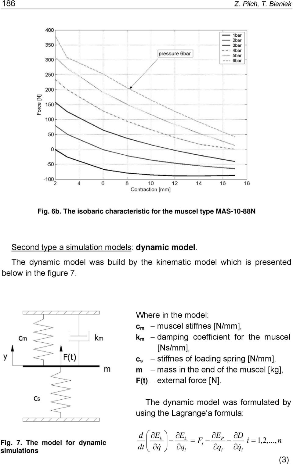 Where in the model: c m muscel stiffnes [N/mm], k m damping coefficient for the muscel [Ns/mm], c s stiffnes of loading spring [N/mm], m mass in