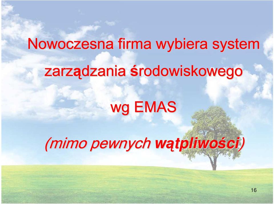środowiskowego wg EMAS