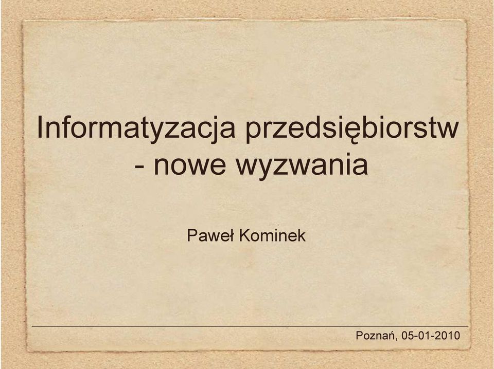 nowe wyzwania Paweł