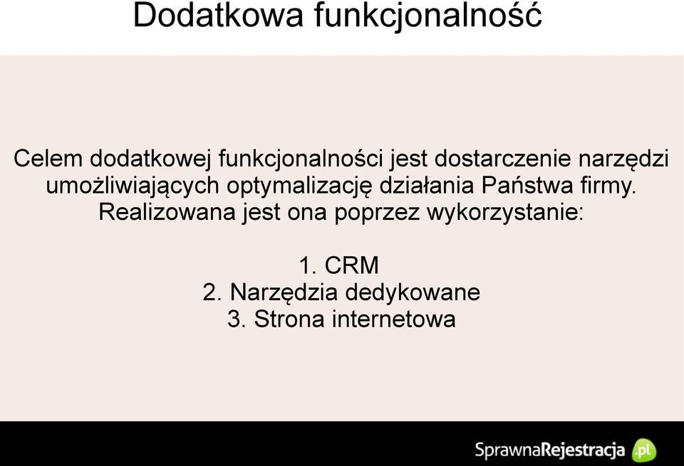 działania Państwa firmy.