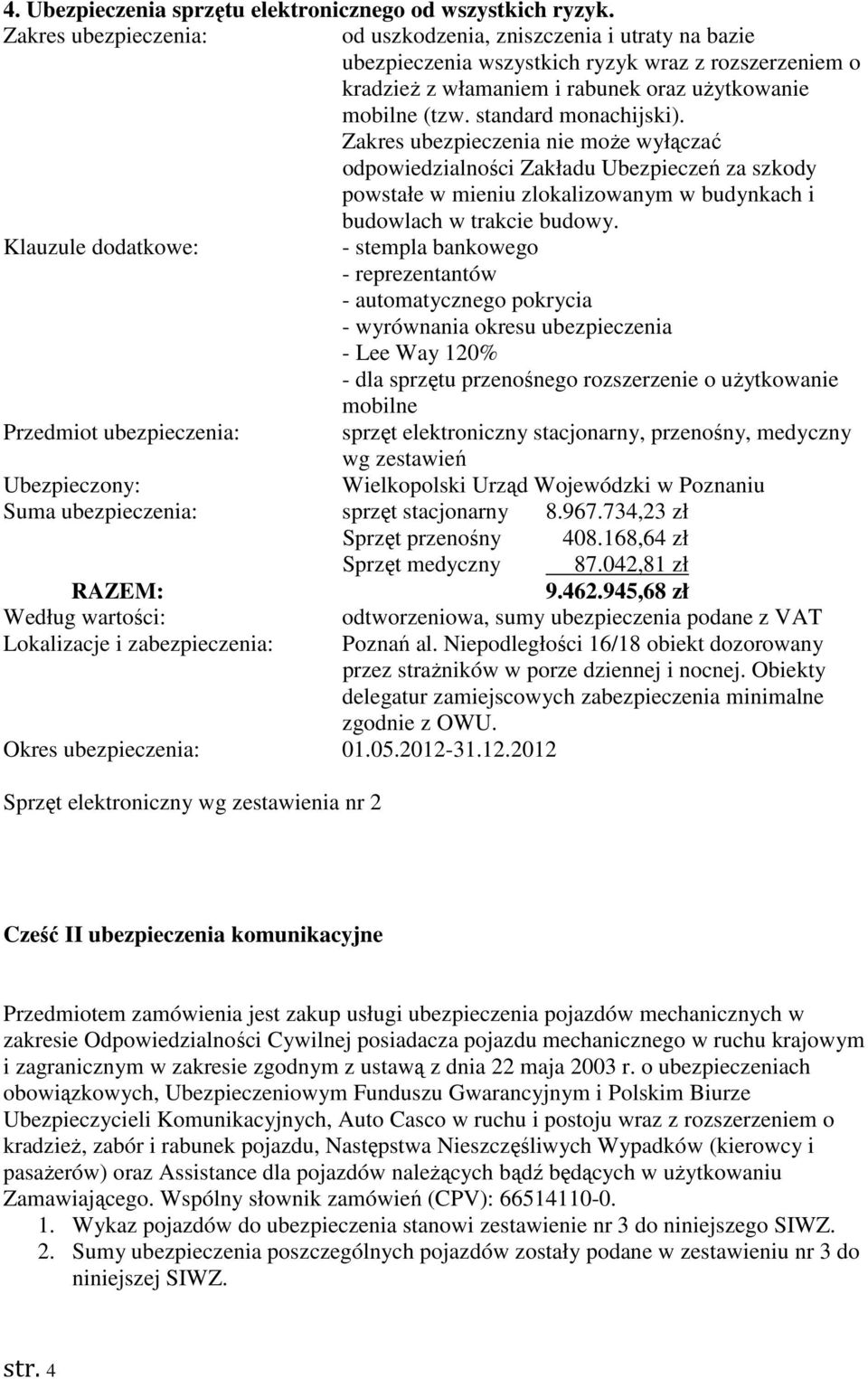 standard monachijski). Zakres ubezpieczenia nie może wyłączać odpowiedzialności Zakładu Ubezpieczeń za szkody powstałe w mieniu zlokalizowanym w budynkach i budowlach w trakcie budowy.