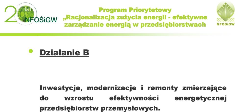 Działanie B Inwestycje, modernizacje i remonty