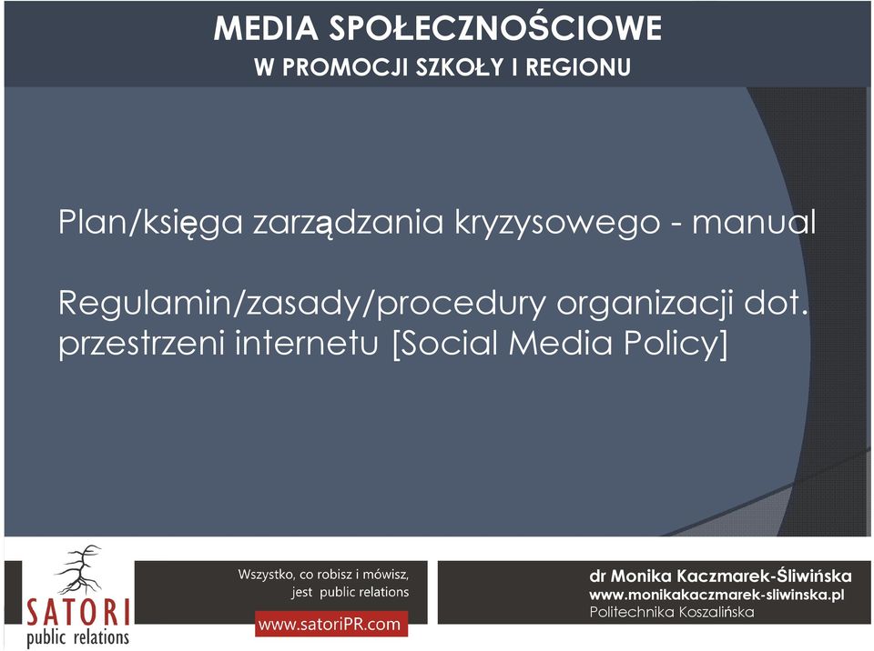 Regulamin/zasady/procedury