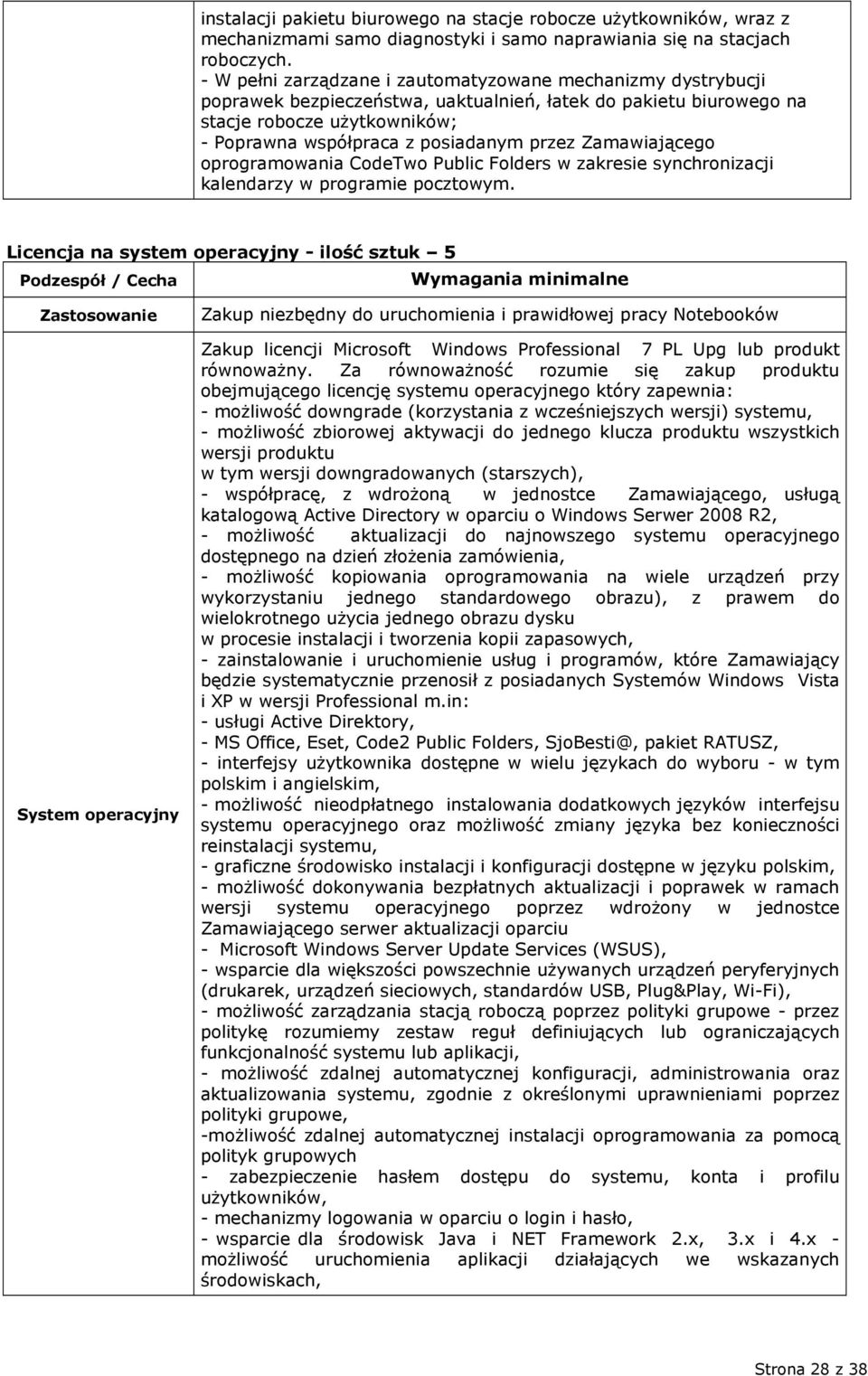 Zamawiającego oprogramowania CodeTwo Public Folders w zakresie synchronizacji kalendarzy w programie pocztowym.