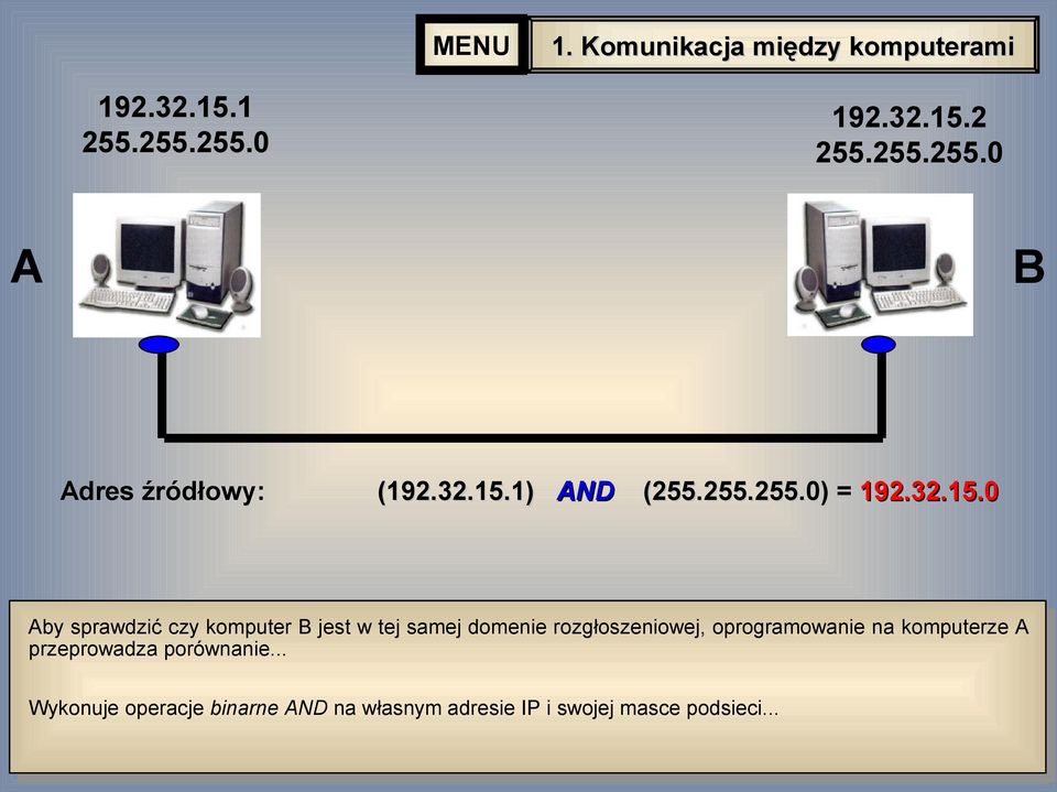 0 by sprawdzić czy komputer jest w tej samej domenie rozgłoszeniowej,