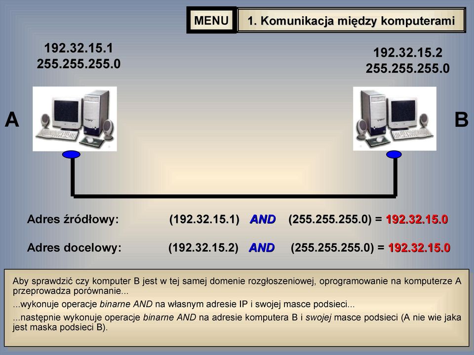 0 by sprawdzić czy komputer jest w tej samej domenie rozgłoszeniowej, oprogramowanie na komputerze przeprowadza