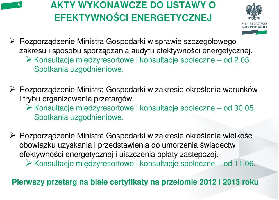 Konsultacje międzyresortowe i konsultacje społeczne od 30.05. Spotkania uzgodnieniowe.