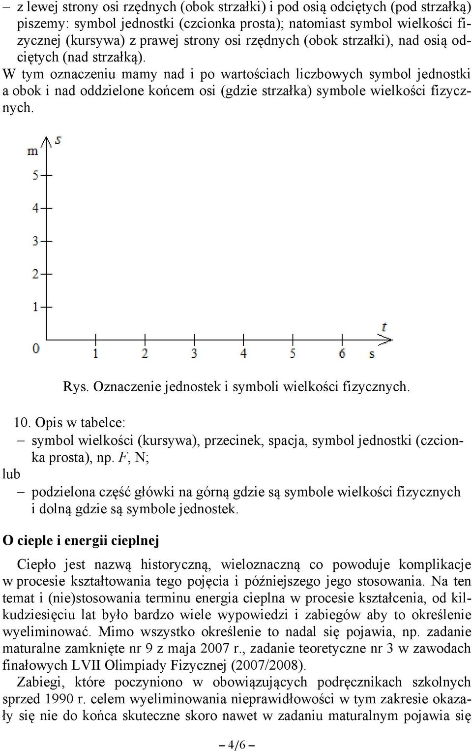 W tym oznaczeniu mamy nad i po wartościach liczbowych symbol jednostki a obok i nad oddzielone końcem osi (gdzie strzałka) symbole wielkości fizycznych. Rys.