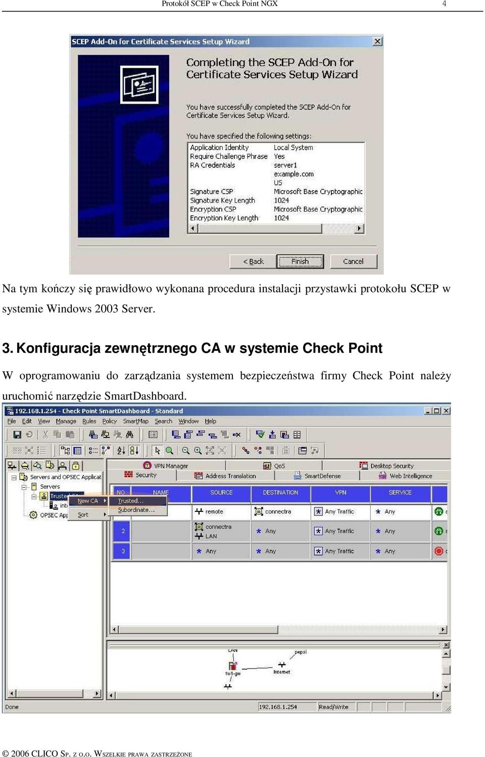 Konfiguracja zewnętrznego CA w systemie Check Point W oprogramowaniu do