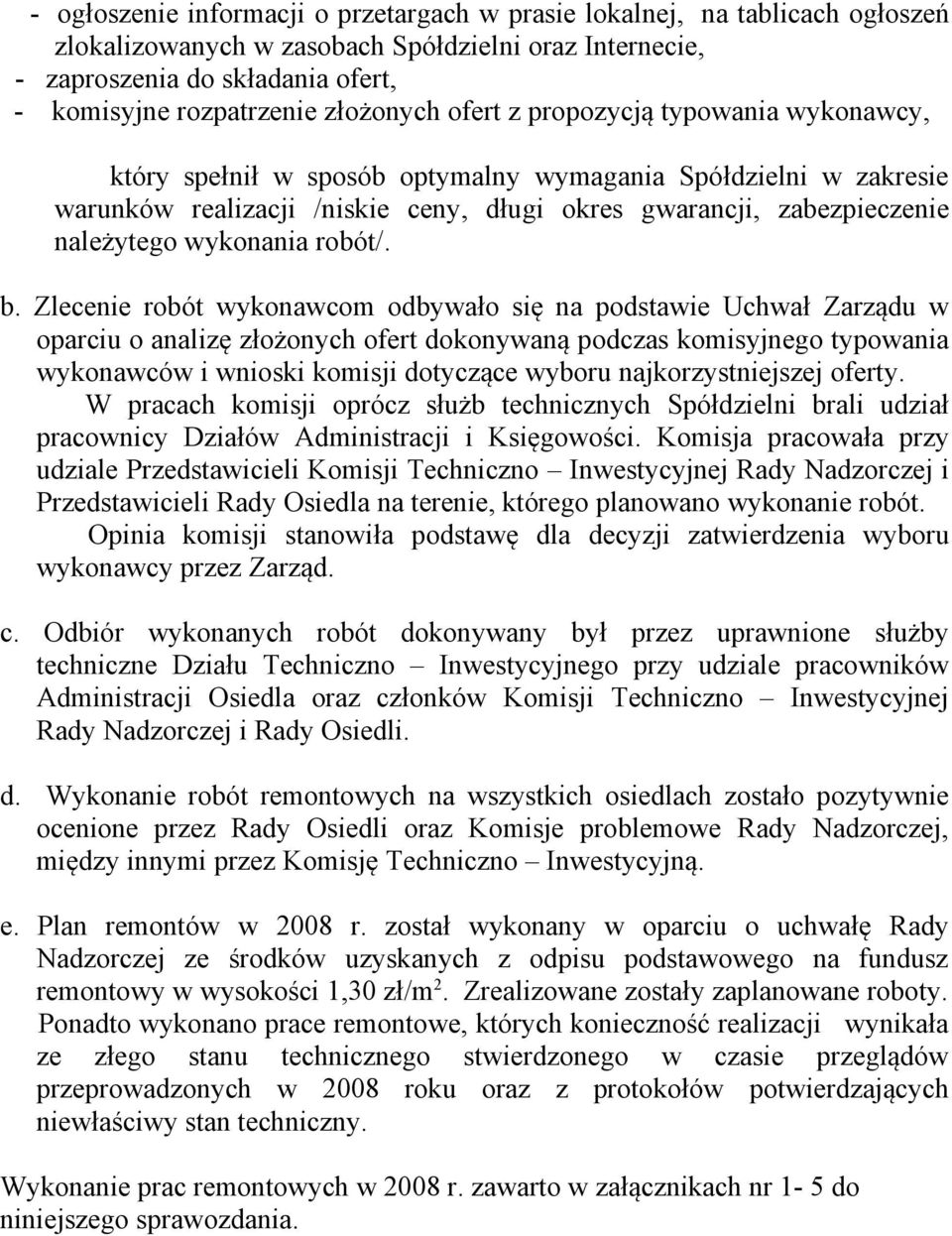 wykonania robót/. b.