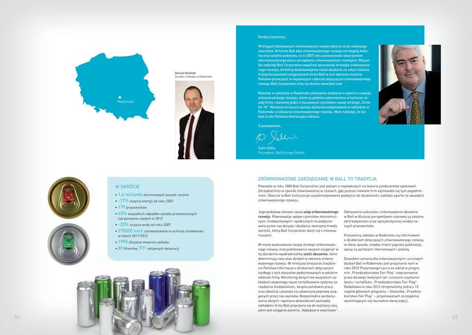 Wszystkie oddziały Ball Corporation wspólnie opracowały strategię zrównoważonego rozwoju, do której dostosowujemy nasze działania na całym świecie.