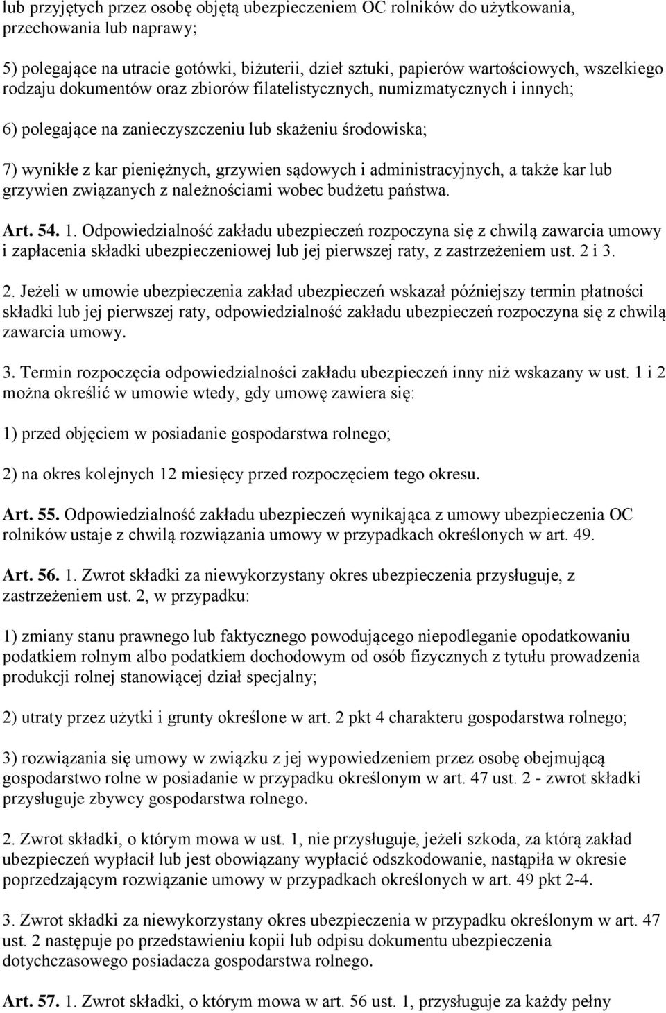 administracyjnych, a także kar lub grzywien związanych z należnościami wobec budżetu państwa. Art. 54. 1.