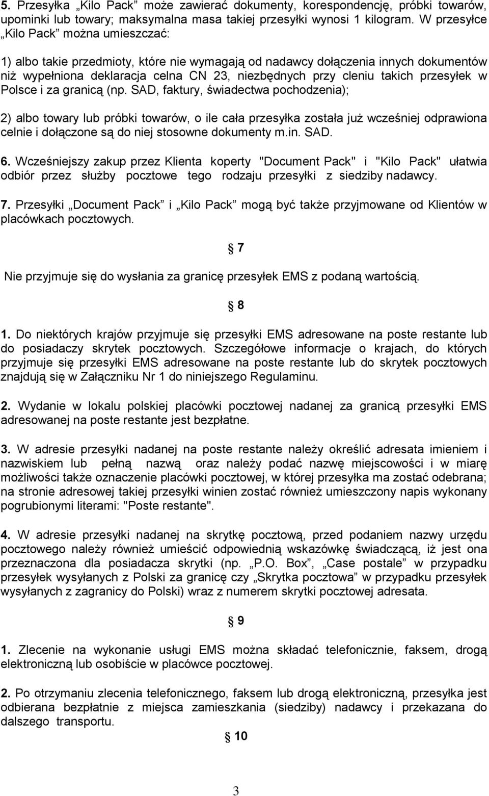 przesyłek w Polsce i za granicą (np.