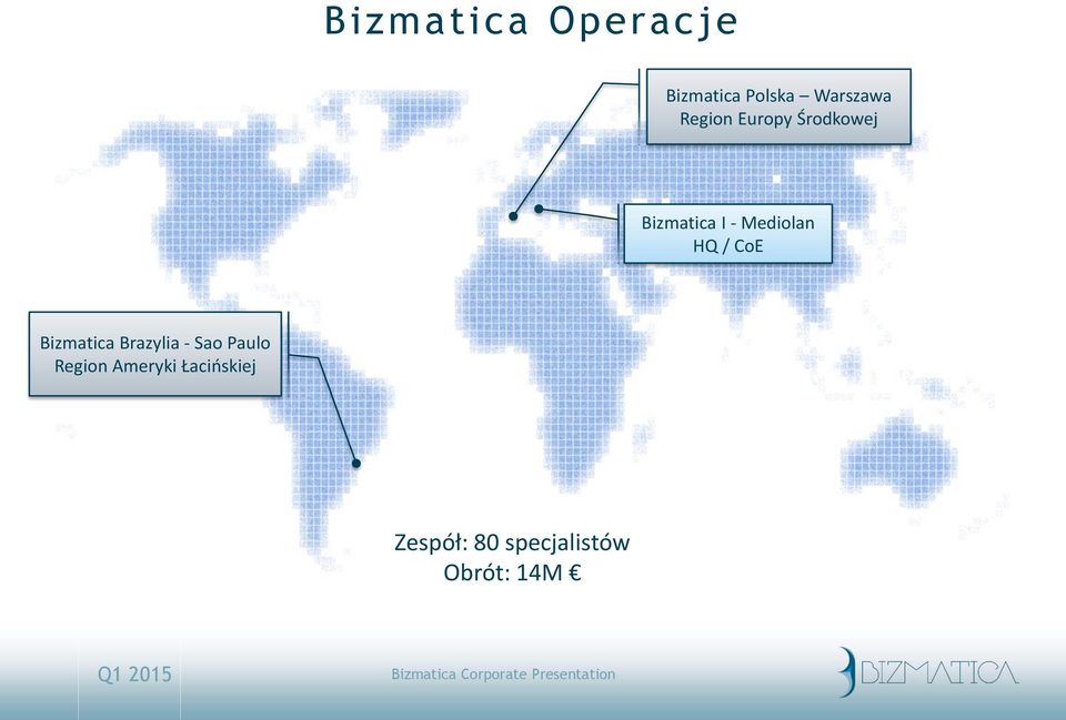 HQ / CoE Bizmatica Brazylia - Sao Paulo Region