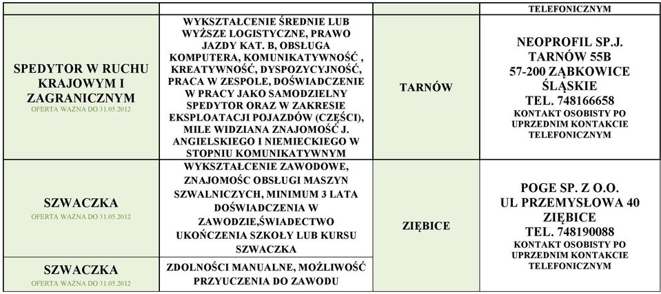 POJAZDÓW (CZĘŚCI), MILE WIDZIANA ZNAJOMOŚĆ J.