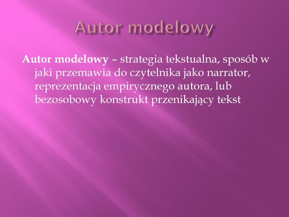 jako narrator, reprezentacja empirycznego