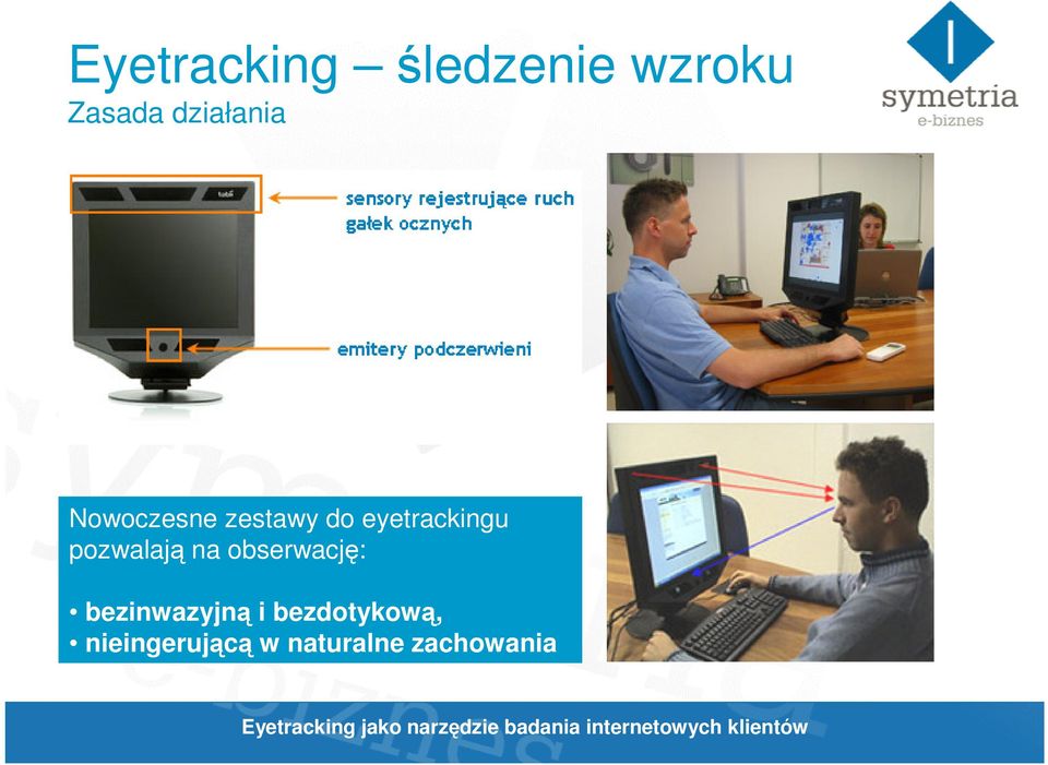 eyetrackingu pozwalają na obserwację: