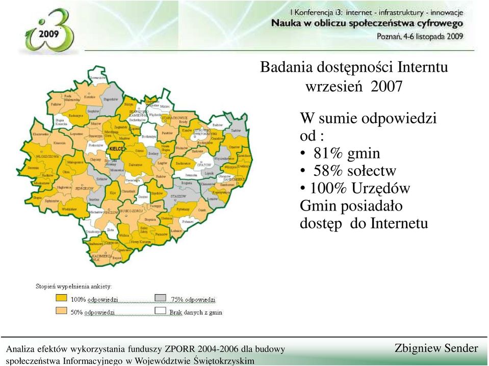 od : 81% gmin 58% sołectw 100%