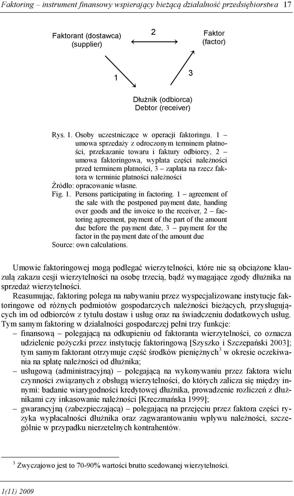 terminie płatności należności Źródło: opracowanie własne. Fig. 1. Persons participating in factoring.