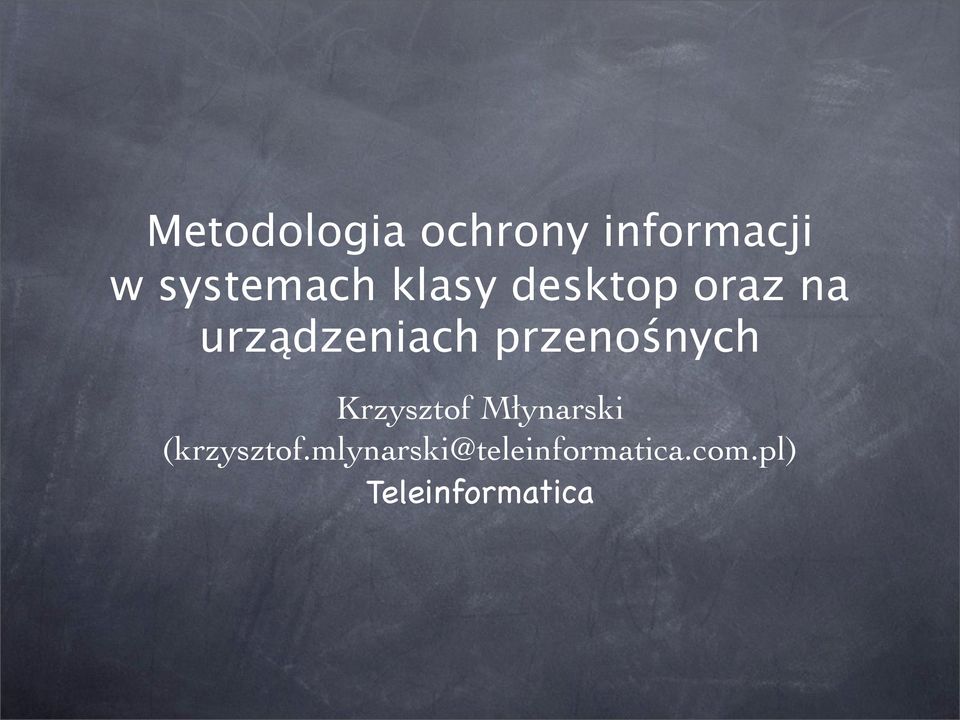 przenośnych Krzysztof Młynarski (krzysztof.