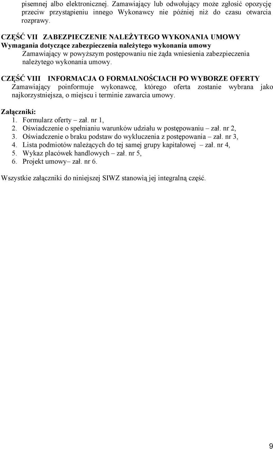 wykonania umowy.