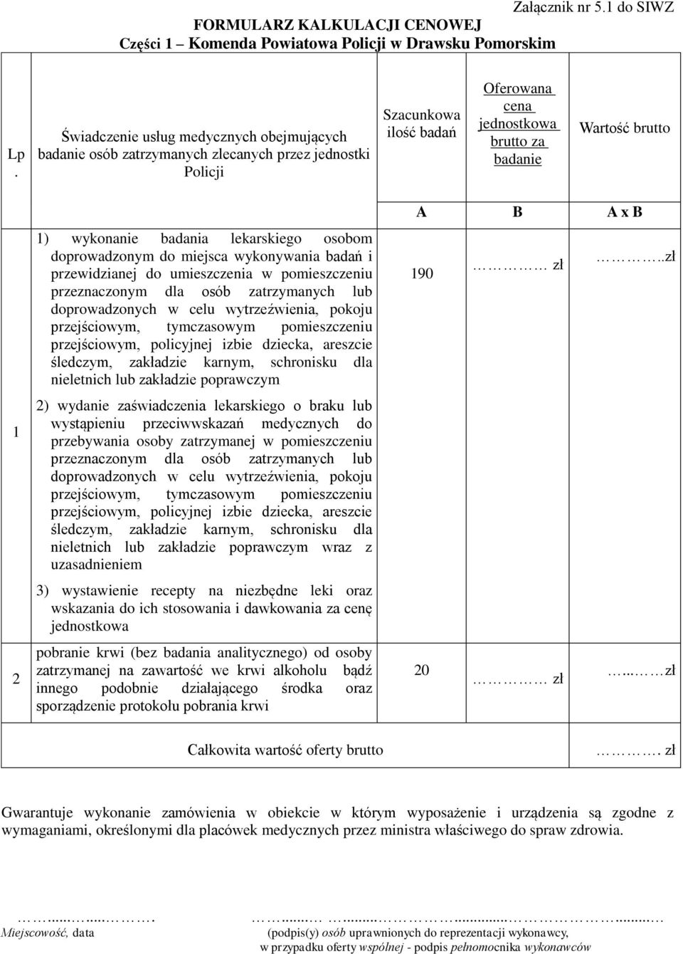 doprowadzonych w celu wytrzeźwienia, pokoju przejściowym, tymczasowym pomieszczeniu przejściowym, policyjnej izbie dziecka, areszcie śledczym, zakładzie karnym, schronisku dla nieletnich ) ) wydanie