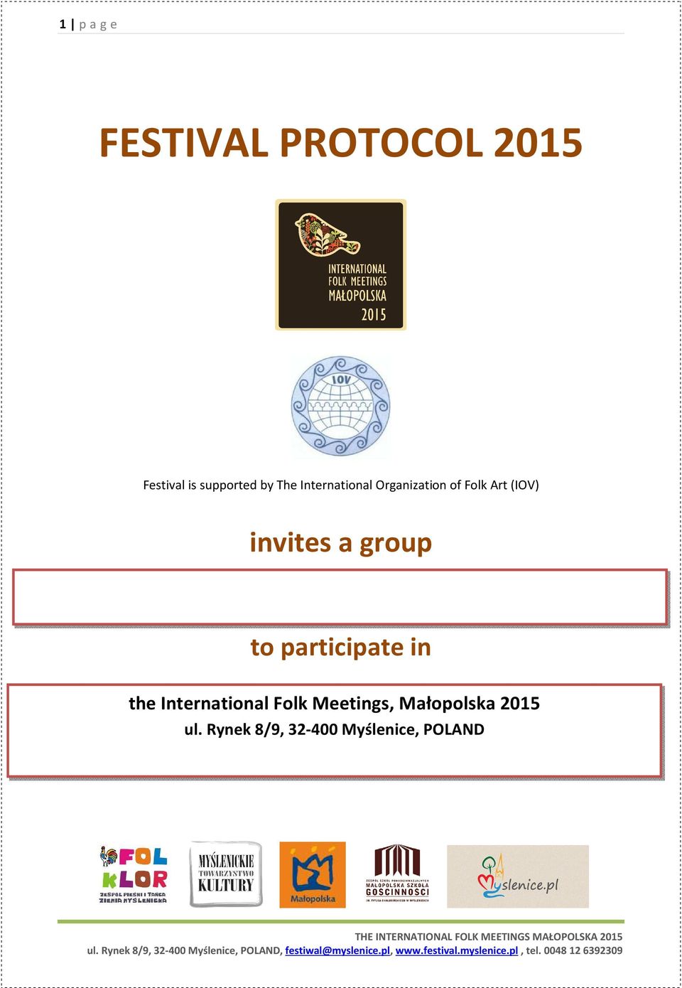 a group to participate in the International Folk
