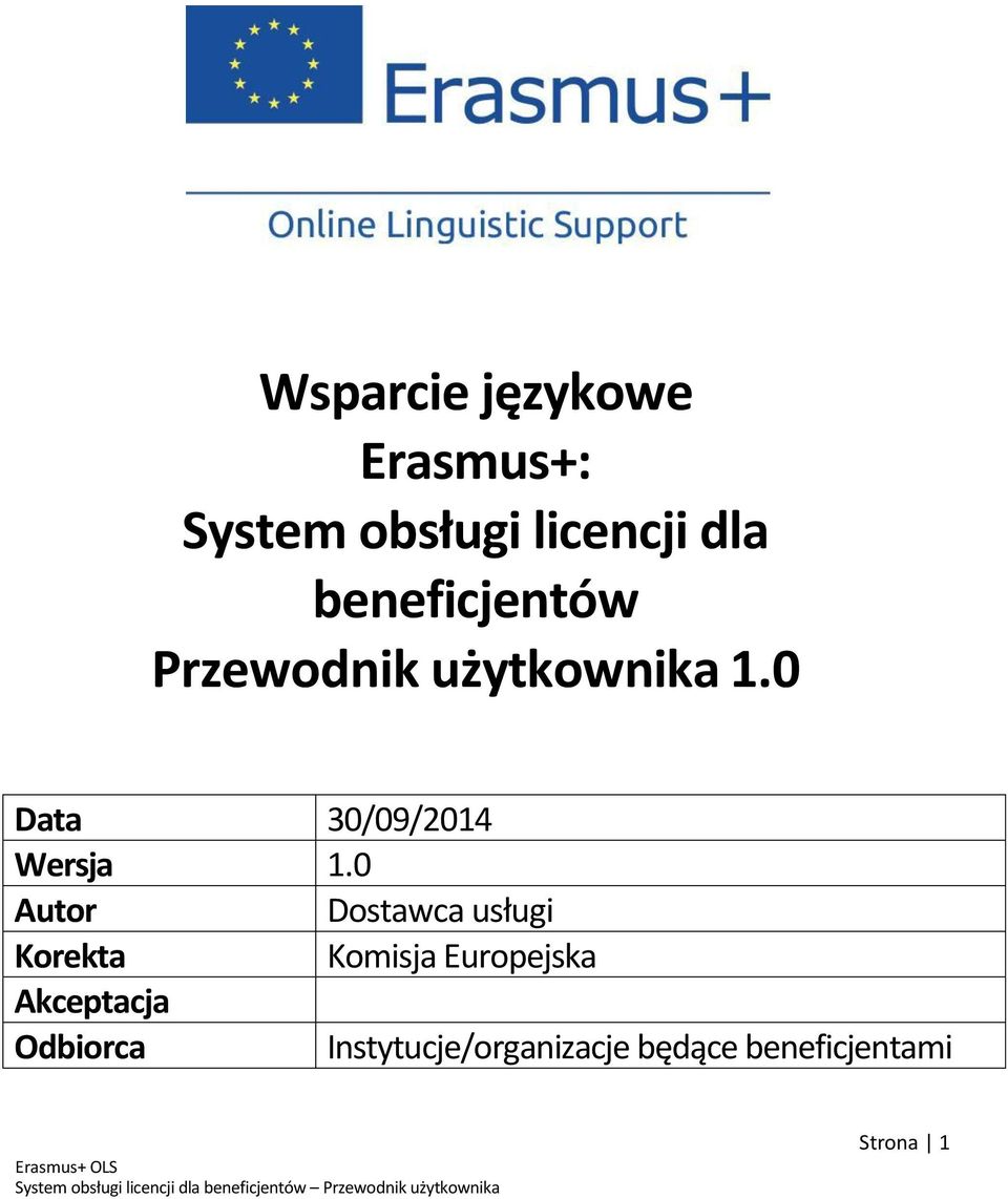 0 Data 30/09/2014 Wersja 1.