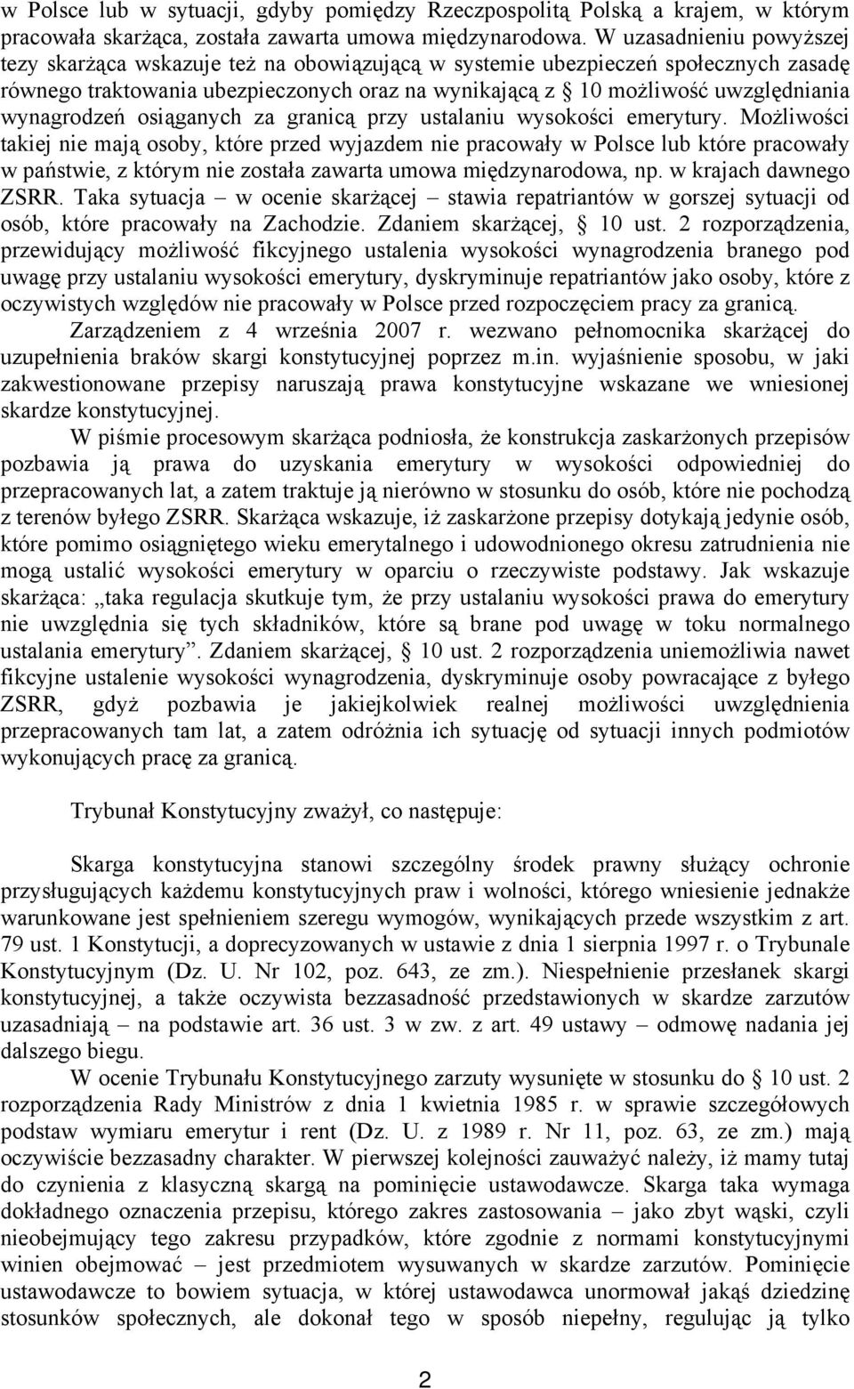 wynagrodzeń osiąganych za granicą przy ustalaniu wysokości emerytury.