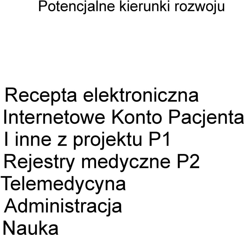 Pacjenta I inne z projektu P1