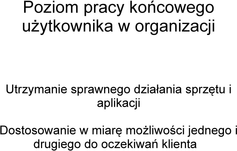 sprzętu i aplikacji Dostosowanie w miarę