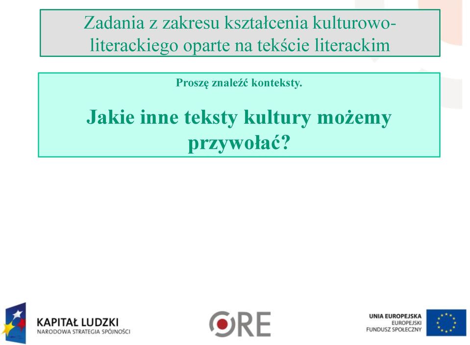 tekście literackim Proszę znaleźć