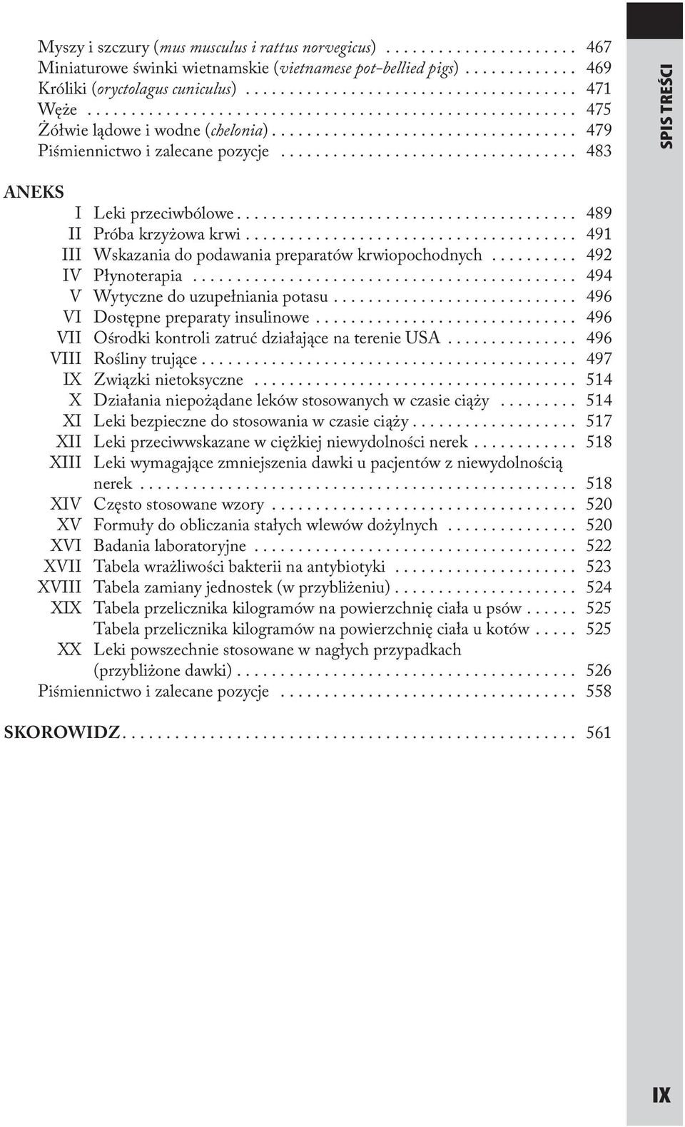 .. 491 III Wskazania do podawania preparatów krwiopochodnych... 492 IV Płynoterapia... 494 V Wytyczne do uzupełniania potasu... 496 VI Dostępne preparaty insulinowe.