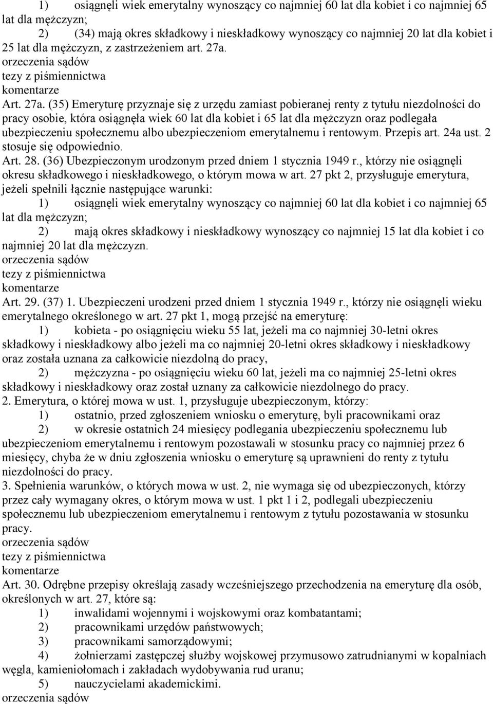 tezy z piśmiennictwa Art. 27a.