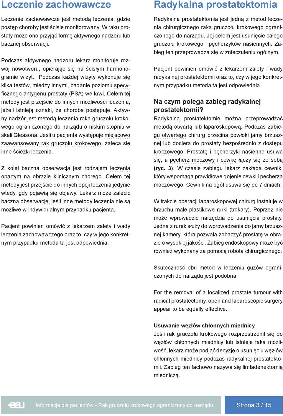 Podczas każdej wizyty wykonuje się kilka testów, między innymi, badanie poziomu specyficznego antygenu prostaty (PSA) we krwi.
