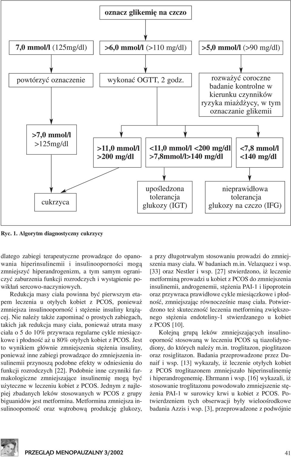 mmol/l <140 mg/dl cukrzyca upoœledzona tolerancja glukozy (IGT) nieprawid³owa tolerancja glukozy na czczo (IFG) Ryc. 1.