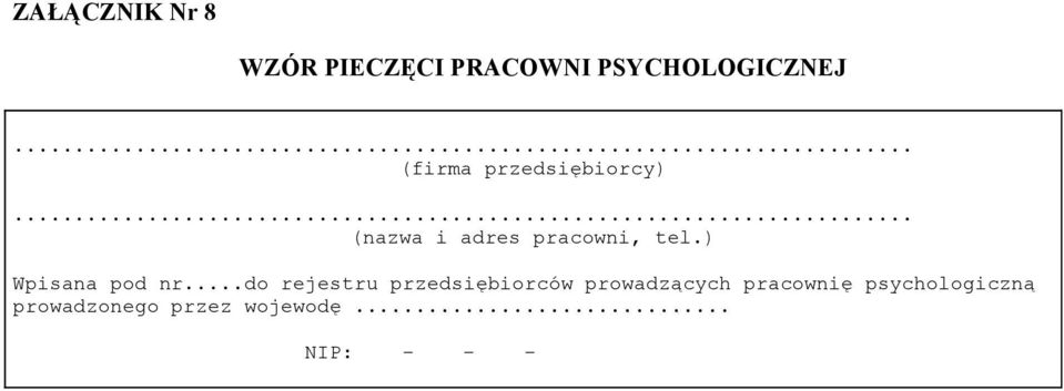 ) Wpisana pod nr.
