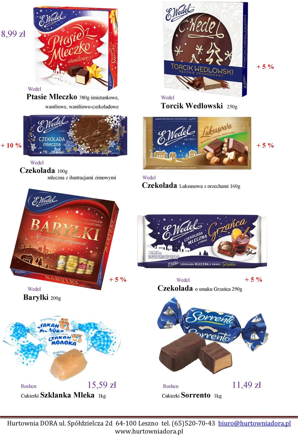 Wedel Czekolada Luksusowa z orzechami 160g Wedel Baryłki 200g + 5 % Wedel + 5 % Czekolada o