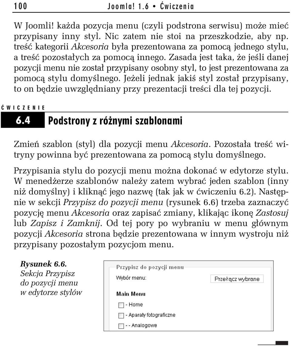 Zasada jest taka, e je li danej pozycji menu nie zosta przypisany osobny styl, to jest prezentowana za pomoc stylu domy lnego.