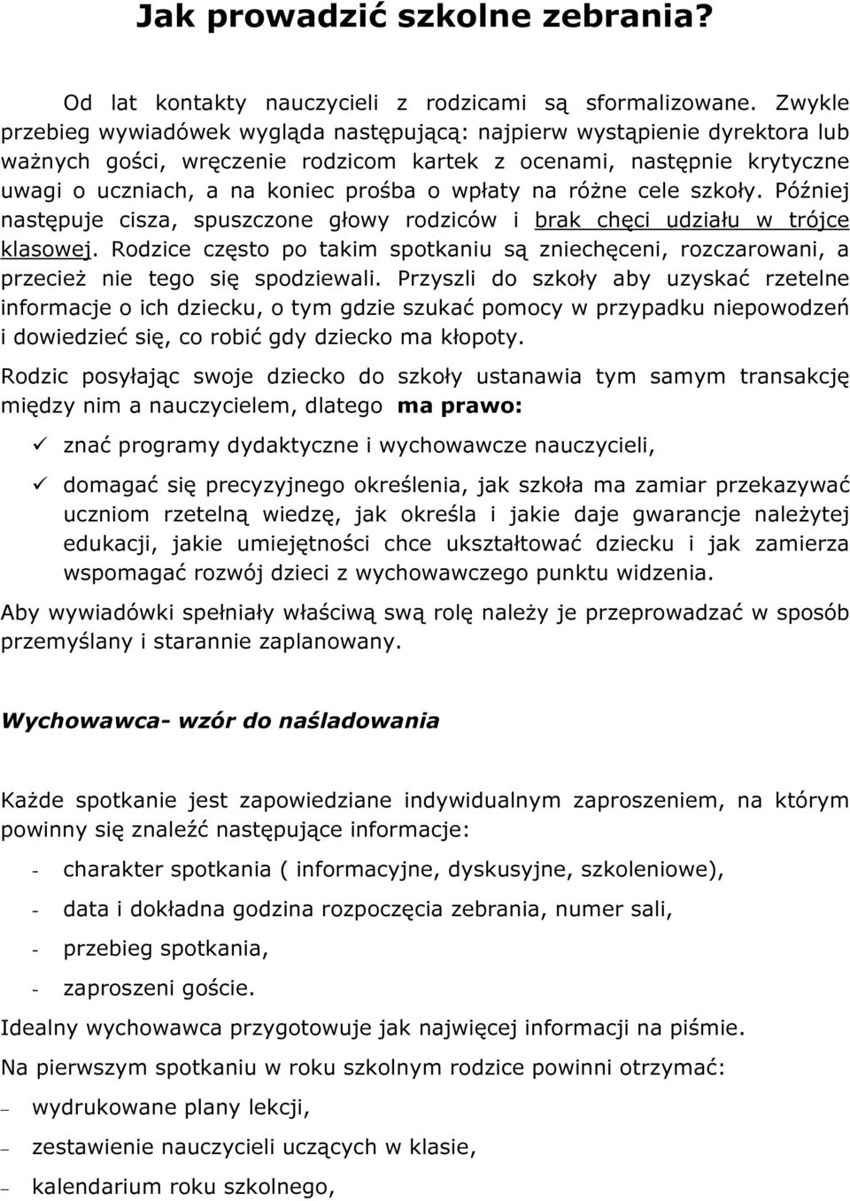 Jak Prowadzić Szkolne Zebrania Pdf